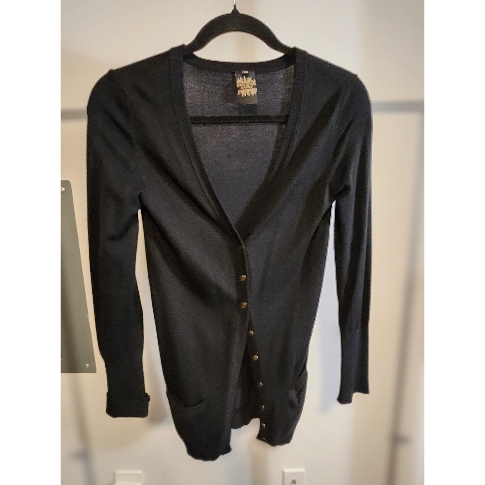 Metropolis Company Black Button Down V Neck Long Sleeve Cardigan